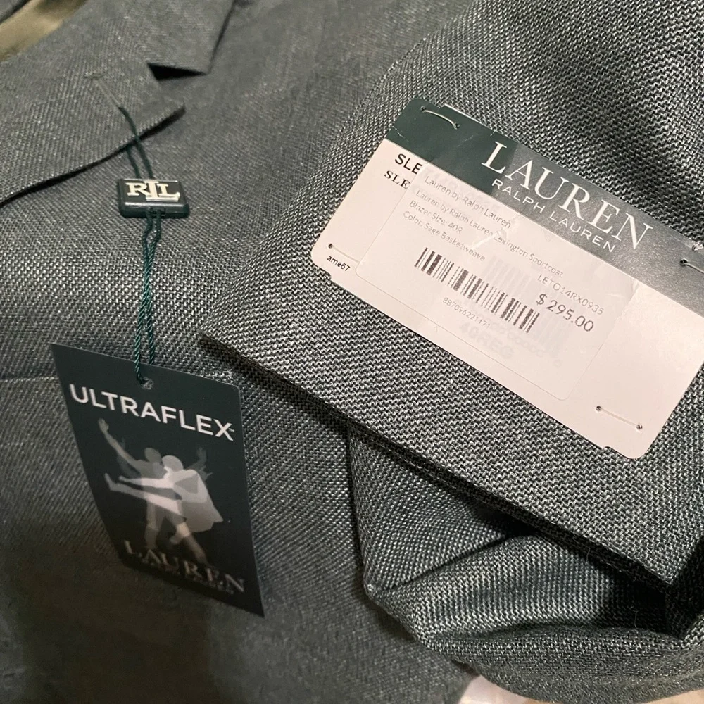 Lauren Ralph Lauren Lexington Sportcoat, Sage Basketweave, Classic Fit, Size 40R